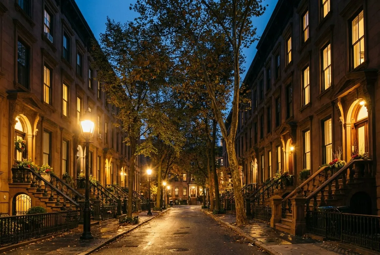 Brownstone streetscape
